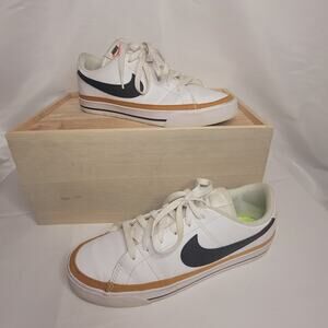 Nike- Women's Court Legacy- White with black accent- size 8.5